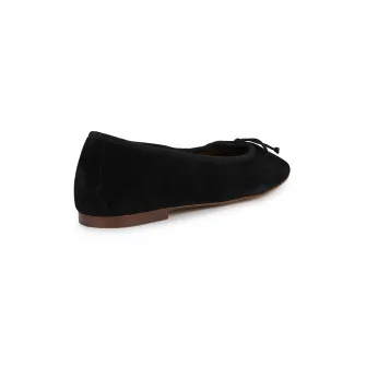 Geox, Balerini din piele intoarsa cu aplicatie cu funda, Negru, 36