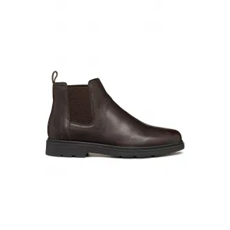 Geox, Cizme Chelsea de piele, Maro inchis, 44