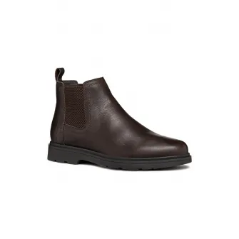 Geox, Cizme Chelsea de piele, Maro inchis, 44