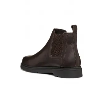 Geox, Cizme Chelsea de piele, Maro inchis, 44