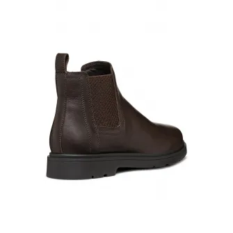 Geox, Cizme Chelsea de piele, Maro inchis, 44