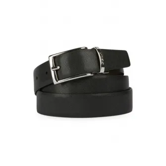 Geox, Curea de piele cu logo, Negru, 95
