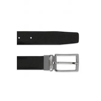 Geox, Curea de piele cu logo, Negru, 95