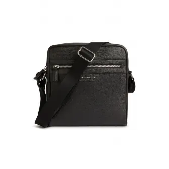 Geox, Geanta crossbody din piele Arnoux, Negru
