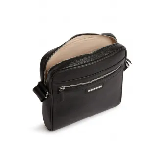 Geox, Geanta crossbody din piele Arnoux, Negru