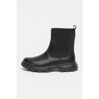 Geox, Ghete Chelsea din piele ecologica, Negru, 32 EU