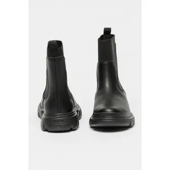 Geox, Ghete Chelsea din piele ecologica, Negru, 32 EU