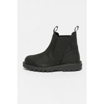 Geox, Ghete Chelsea din piele nabuc, Negru stins, 26 EU