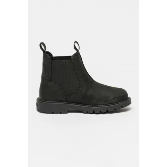 Geox, Ghete Chelsea din piele nabuc, Negru stins, 26 EU