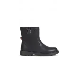 Geox, Ghete de piele ecologica Eclair, Negru, 30 EU