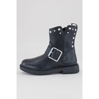 Geox, Ghete de piele ecologica, Negru, Argintiu, 28 EU