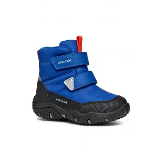 Geox, Ghete impermeabile cu inchidere velcro, Negru, Portocaliu mandarina, Albastru royal, 20 EU