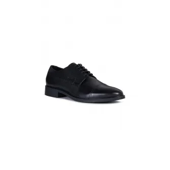 Geox, Pantofi Oxford din piele, Negru, 44