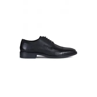 Geox, Pantofi Oxford din piele, Negru, 44