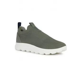 Geox, Pantofi slip-on din material textil Spherica, Verde inchis, 44