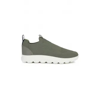 Geox, Pantofi slip-on din material textil Spherica, Verde inchis, 44