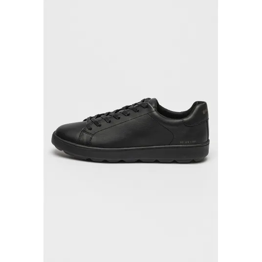 Geox, Pantofi sport din piele Spherica, Negru, 44