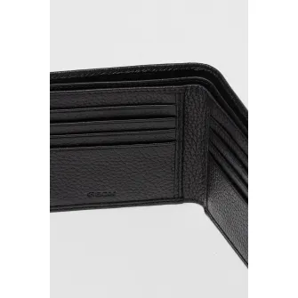 Geox, Portofel pliabil de piele, Negru