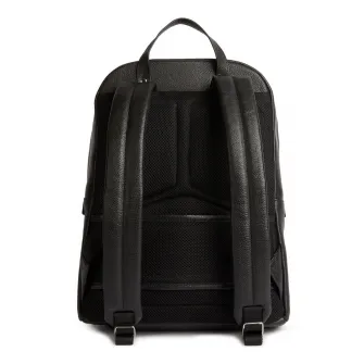 Geox, Rucsac din piele cu barete ajustabile, Negru