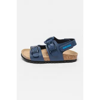 Geox, Sandale slingback cu catarama Ghita, Bleumarin, 25 EU