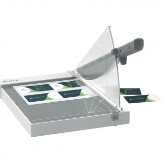 Ghilotina Leitz Home Office Precision, A4, 10 coli, indicator laser inclus, gri