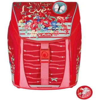 Ghiozdan neechipat Herlitz, FiloLight, dimensiune 38 x 32 x 22 cm, motiv Vintage Love