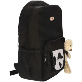 Ghiozdan School Friendly Gimnaziu Negru cu ursulet plus 42H x 28 x 14 cm