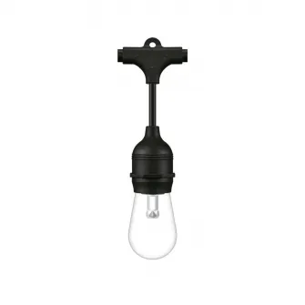 Ghirlanda luminoasa inteligenta LED RGB WiZ, Wi-Fi, 12 becuri, 120 lm, tensiune joasa, comutator pornit/oprit pe fir, lumina colorata, control vocal, IP65/IP44, 14.8m