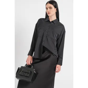 Gina Tricot, Camasa uni lejera, Negru, S
