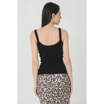 Gina Tricot, Top uni cu decolteu in U, Negru, M