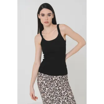 Gina Tricot, Top uni cu decolteu in U, Negru, M