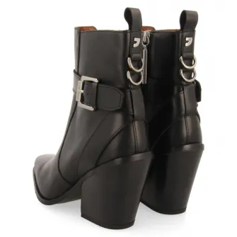 Gioseppo, Botine western de piele Sandved, Negru, 36