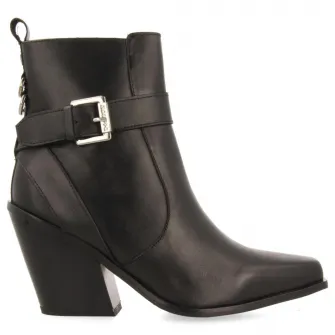 Gioseppo, Botine western de piele Sandved, Negru, 40