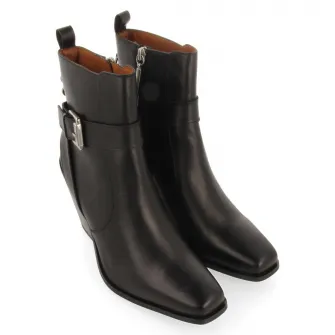 Gioseppo, Botine western de piele Sandved, Negru, 40