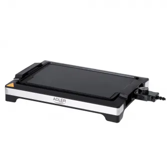 Gratar Electric, Adler, AD 6613, 2000 W, Control Infinit De Variabil Al Remperaturii, Placa De Gatit Cu Strat Antiaderent, Negru