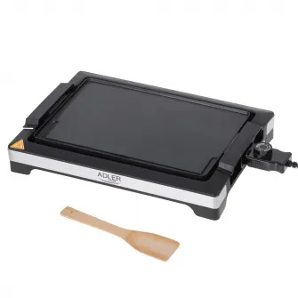 Gratar Electric, Adler, AD 6613, 2000 W, Control Infinit De Variabil Al Remperaturii, Placa De Gatit Cu Strat Antiaderent, Negru
