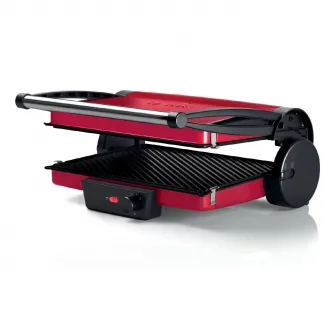 Gratar electric BOSCH TCG4104, 2000W, 3 IN 1, termostat reglabil, placi antiaderente si detasabile, rosu