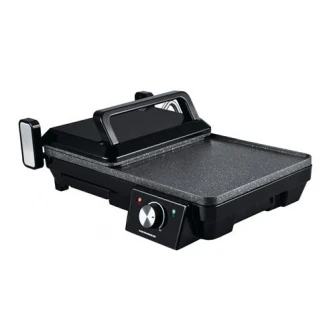 Gratar electric Heinner HEG-F20002P, 2000 W, deschidere 105° si 180°, invelis marmura anti-adeziv, Negru