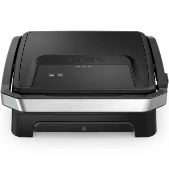 Gratar electric multifunctional Tefal Inicio Panini Maker & Grill GC271810, 2180W, pana la 6 persoane, suprafata antiaderenta de gatit 29x26 cm, depozitare verticala, depozitare cablu, tavita suc detasabila, negru