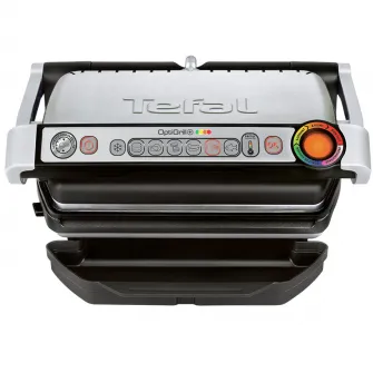 Gratar electric Tefal OptiGrill+ GC712D34 , 2000 W, 6 programe automate, Inox/Negru