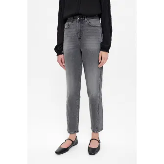 GreenPoint, Blugi crop cu aspect decolorat, Gri inchis, 34