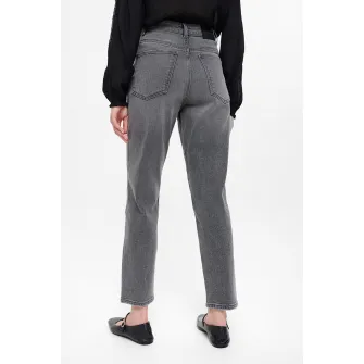 GreenPoint, Blugi crop cu aspect decolorat, Gri inchis, 34