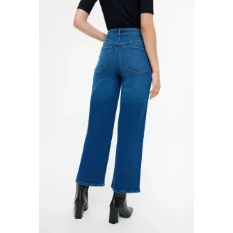 GreenPoint, Blugi crop cu croiala ampla, Albastru royal, 36