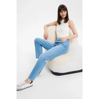 GreenPoint, Blugi cu aspect decolorat, Albastru deschis, 38
