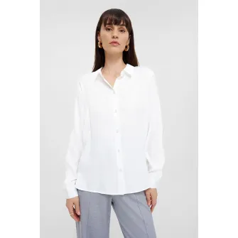 GreenPoint, Bluza cu guler ascutit, Alb optic, 42