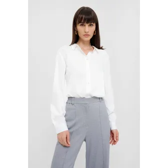 GreenPoint, Bluza cu guler ascutit, Alb optic, 42