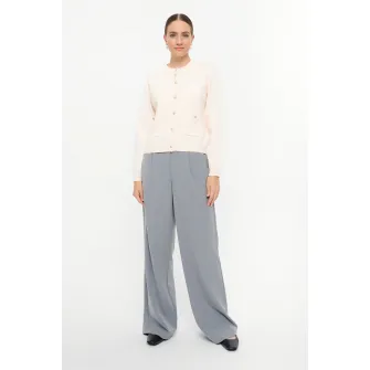 GreenPoint, Cardigan cu nasturi si buzunare, Bej deschis, XL