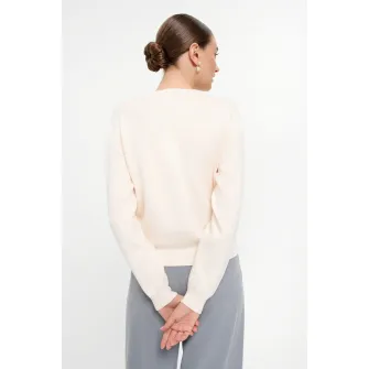 GreenPoint, Cardigan cu nasturi si buzunare, Bej deschis, XL