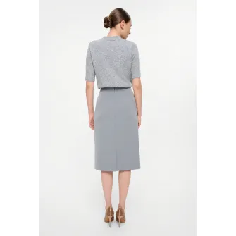GreenPoint, Fusta-creion midi, Gri deschis, 44