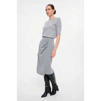 GreenPoint, Fusta-creion midi, Gri deschis, 44